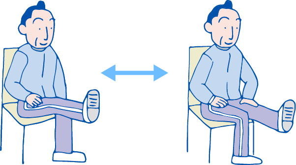 イラスト：膝の伸展運動―太ももの筋肉を鍛える―