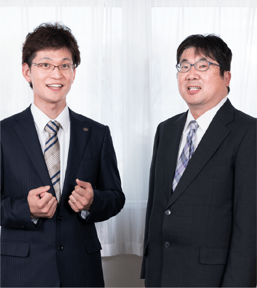 写真：主治医 上野 晃弘 先生と患者さん 柿沢 宏昭さん