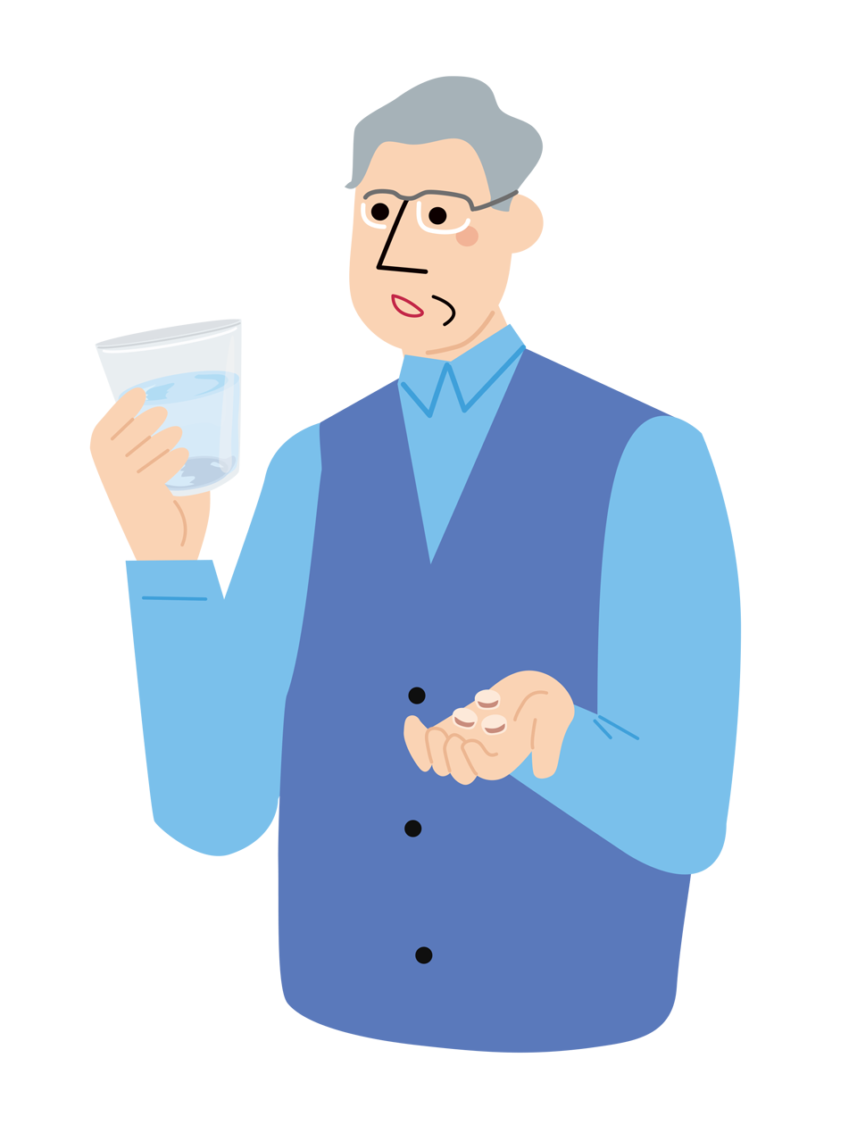 イラスト：薬を飲む様子