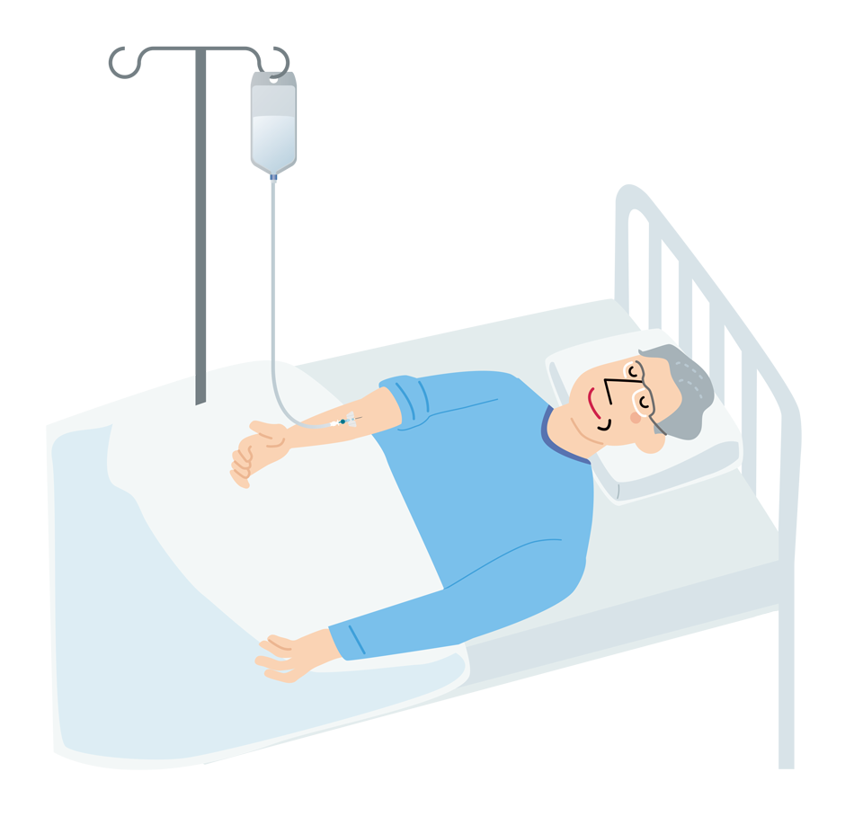 イラスト：点滴している様子