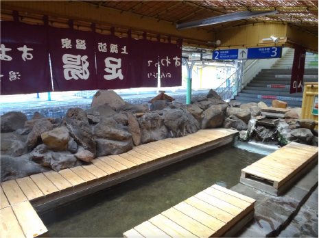 写真:上諏訪駅の足湯