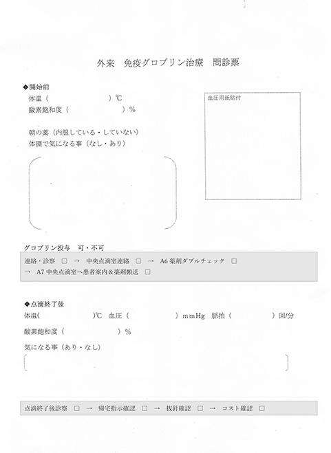 写真:問診票